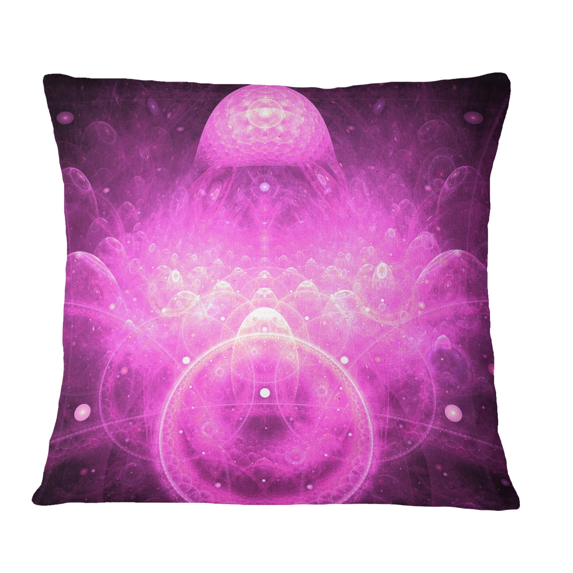Designart Bright Purple Infinite World - Floral Throw Pillow - 18x18