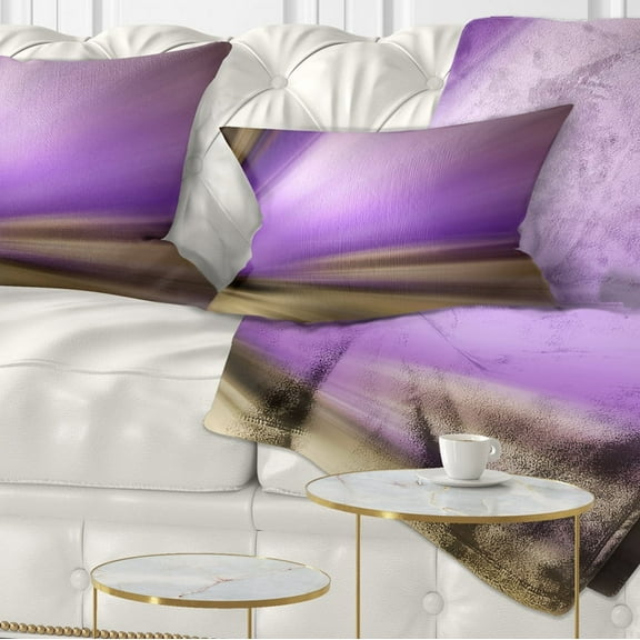 Designart Bright Purple Shade Upward - Abstract Throw Pillow - 12x20