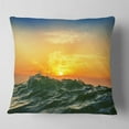 thumbnail image 1 of Designart Bright Sunlight and Glowing Waves - Beach Photo Throw Pillow - 16x16, 1 of 4