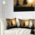 thumbnail image 1 of Designart Bright Sunrise Tree Silhouette - Landscape Printed Throw Pillow - 16x16, 1 of 5