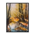 thumbnail image 1 of Designart 'Bright Sunshine Through The Brown Forest Trees' Lake House Framed Canvas Wall Art Print, 1 of 5