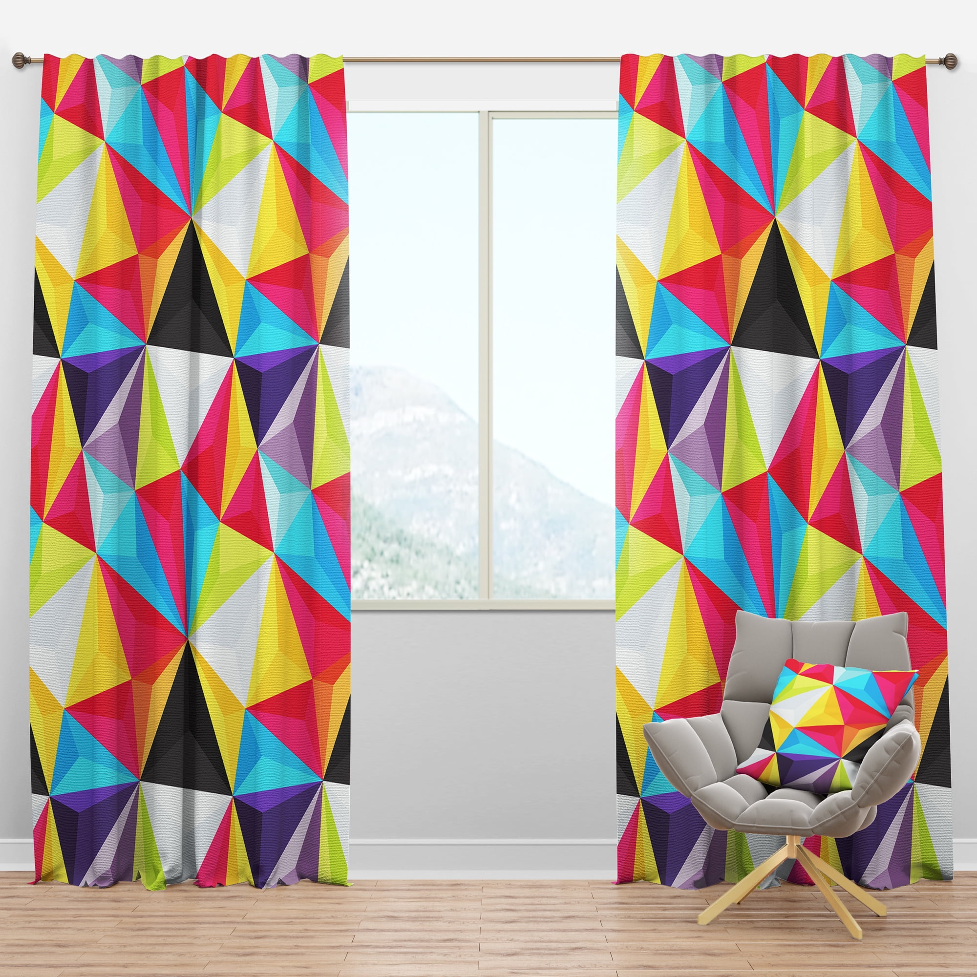 Designart 'Bright Vintage Wooden Door' Modern Blackout Curtain Panel