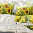thumbnail image 1 of Designart Bright Yellow Sunny Sunflowers - Floral Painting Throw Pillow - 12x20, 1 of 5
