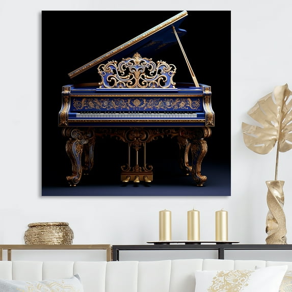 Designart "Brilliance Of The Baroque Piano III" Music Wall Art Living Room