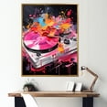 thumbnail image 1 of Designart "Brilliance of Pink and Black Turntables III" Fashion Framed Wall Art - Modern Yellow Turntables & Boom Boxes Living Room Framed Canvas Art, 1 of 6