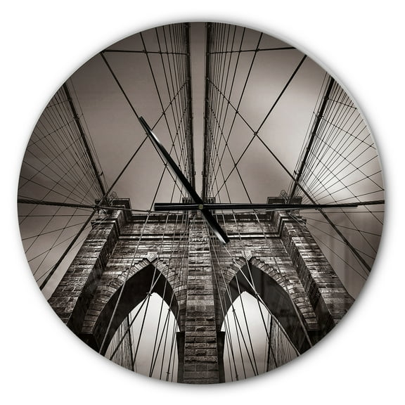 Designart 'Brooklyn Bridge in NYC USA' Metal Wall Clock