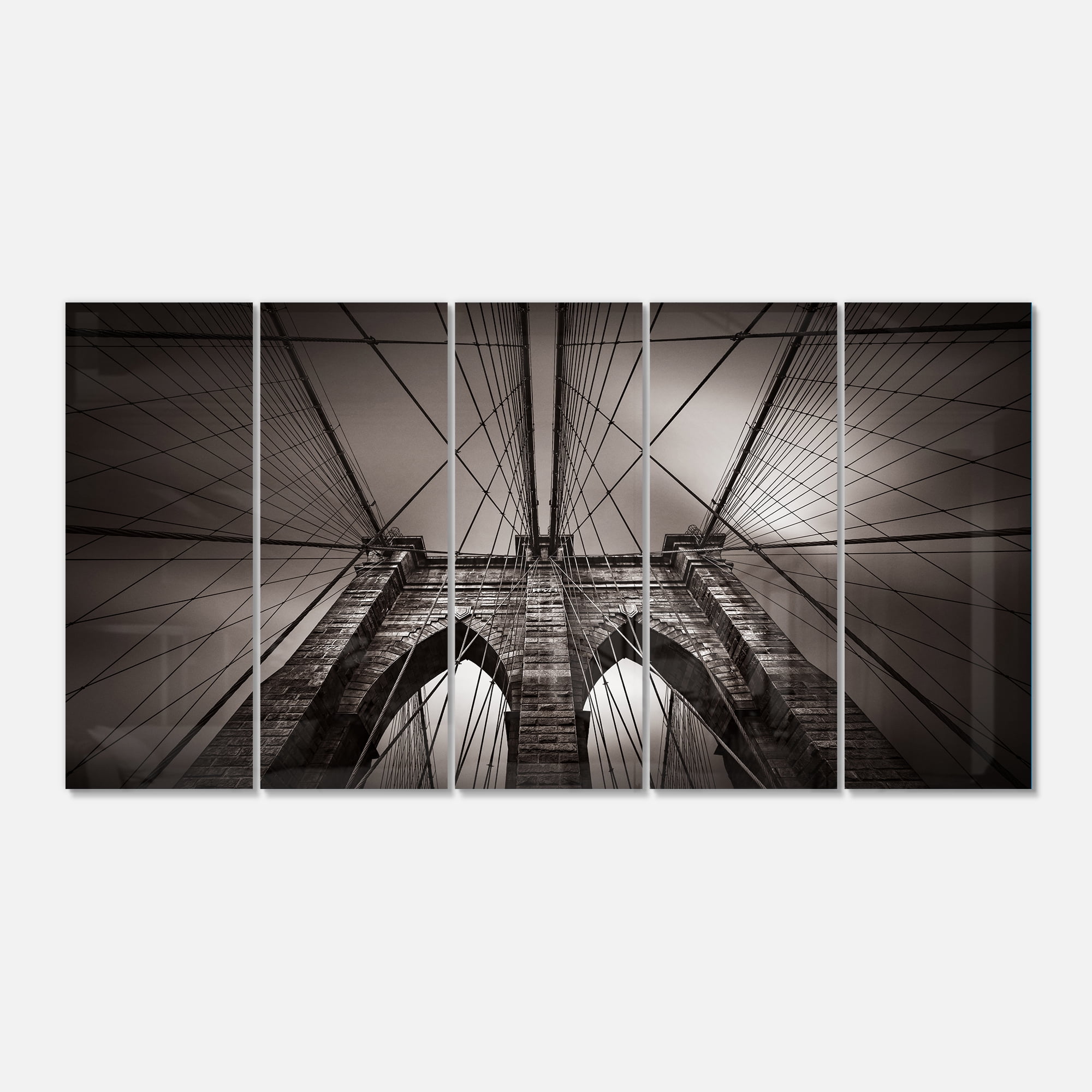 Designart 'Brooklyn Bridge in NYC USA ' Multipanel Extra Large Metal Wall Art