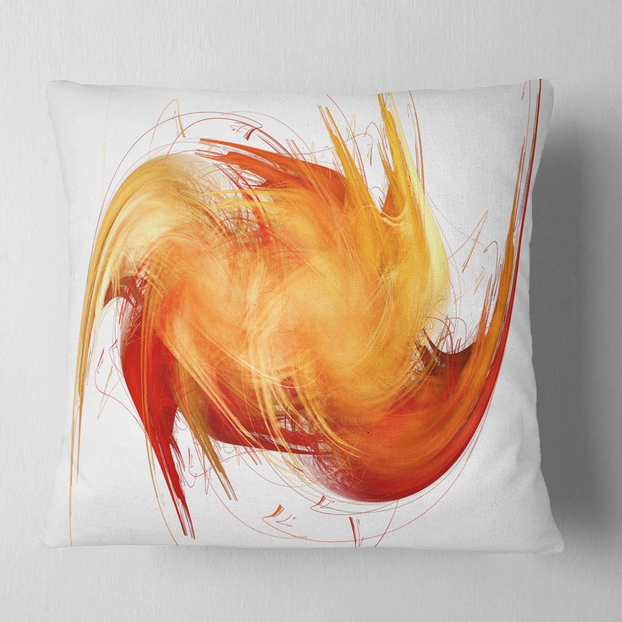 Designart Brown Abstract Fractal Pattern - Abstract Throw Pillow - 16x16