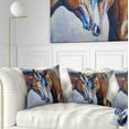 thumbnail image 1 of Designart Brown Amorous Horses - Animal Throw Pillow - 16x16, 1 of 5
