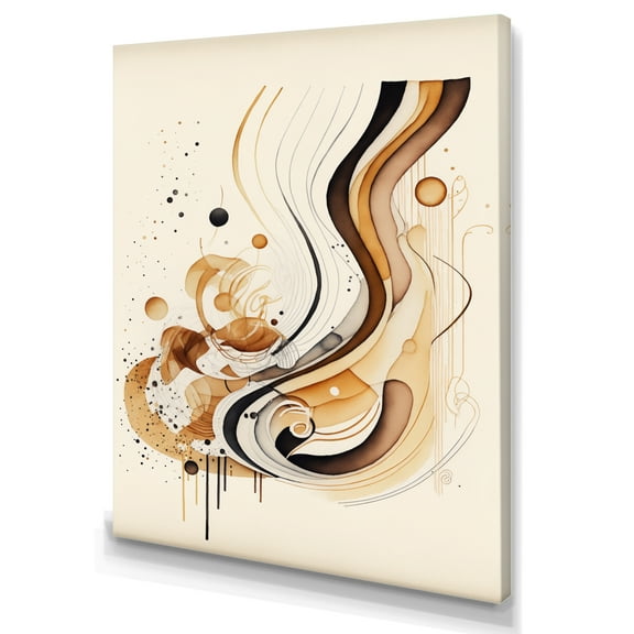 Designart Brown And Black Movement IV Canvas Wall Art
