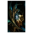 thumbnail image 1 of Designart 'Brown Blue Fractal Flower in Black ' Oversized Abstract Canvas Art, 1 of 3