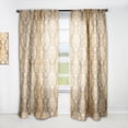 thumbnail image 1 of Designart 'Brown Damask Pattern' Mid-Century Modern Curtain Panel, 1 of 5