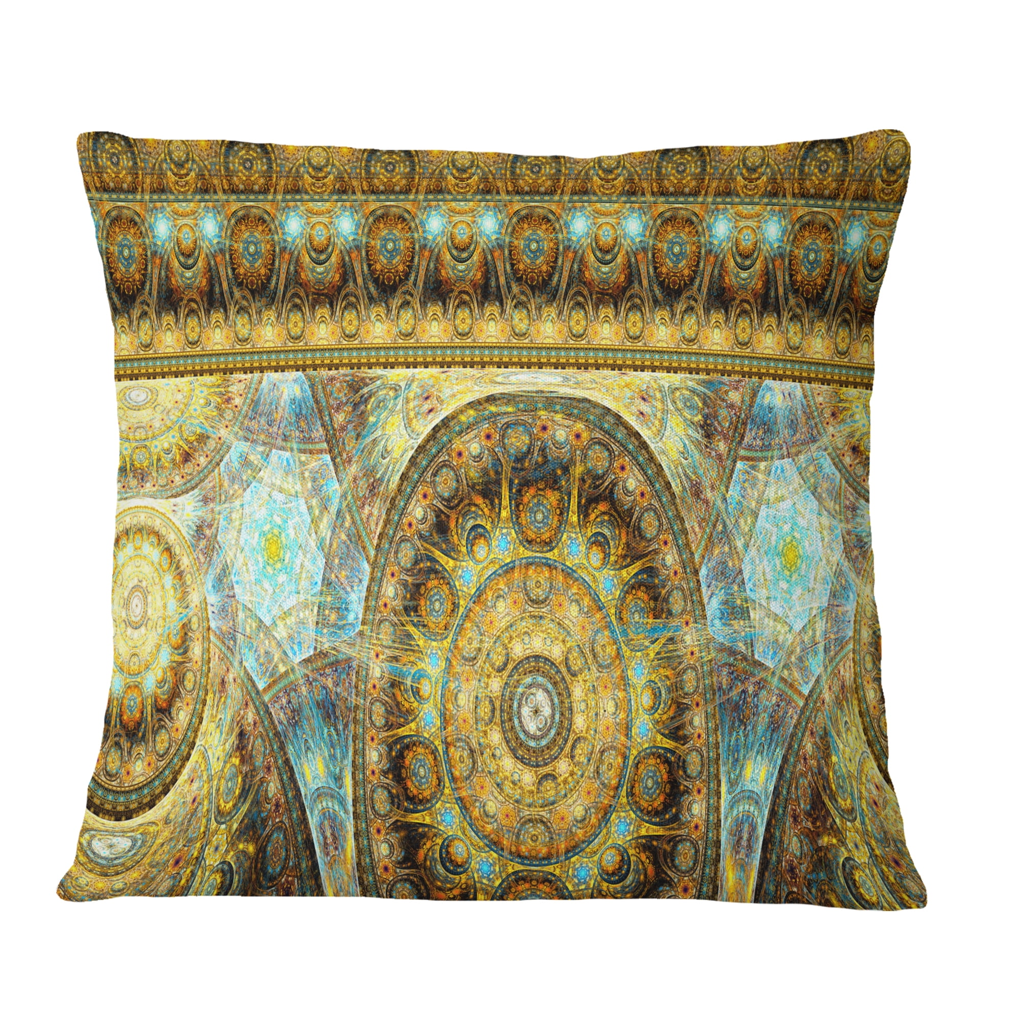 Designart Brown Extraterrestrial Life Cells - Floral Throw Pillow - 18x18