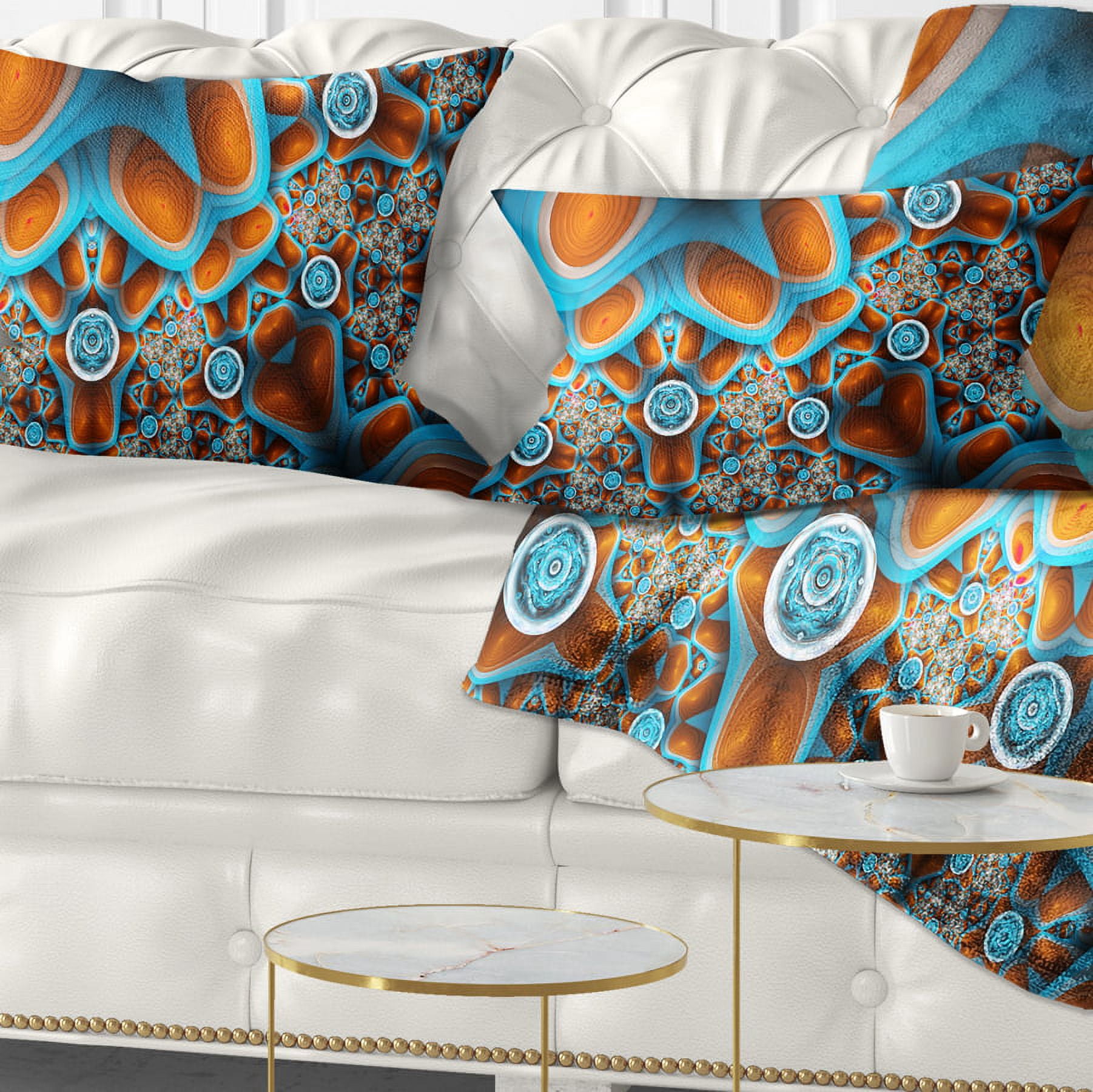 Designart Brown Extraterrestrial Life Forms - Floral Throw Pillow - 12x20