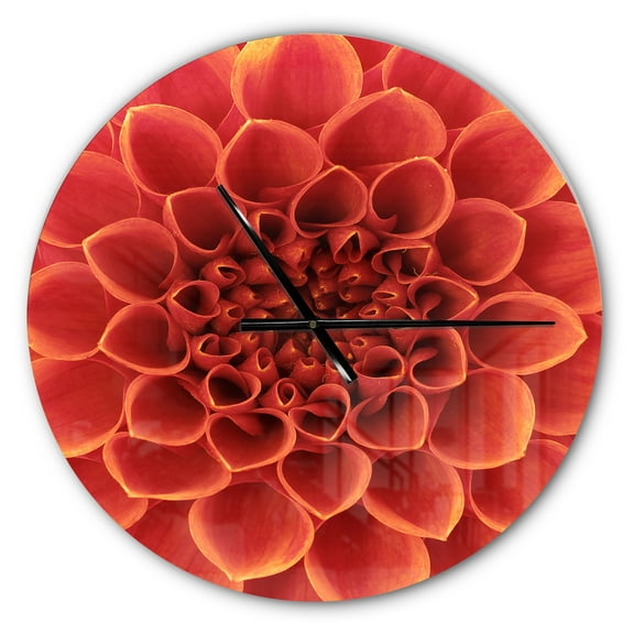 Designart 'Brown Flower with Dense Petals ' Modern wall clock