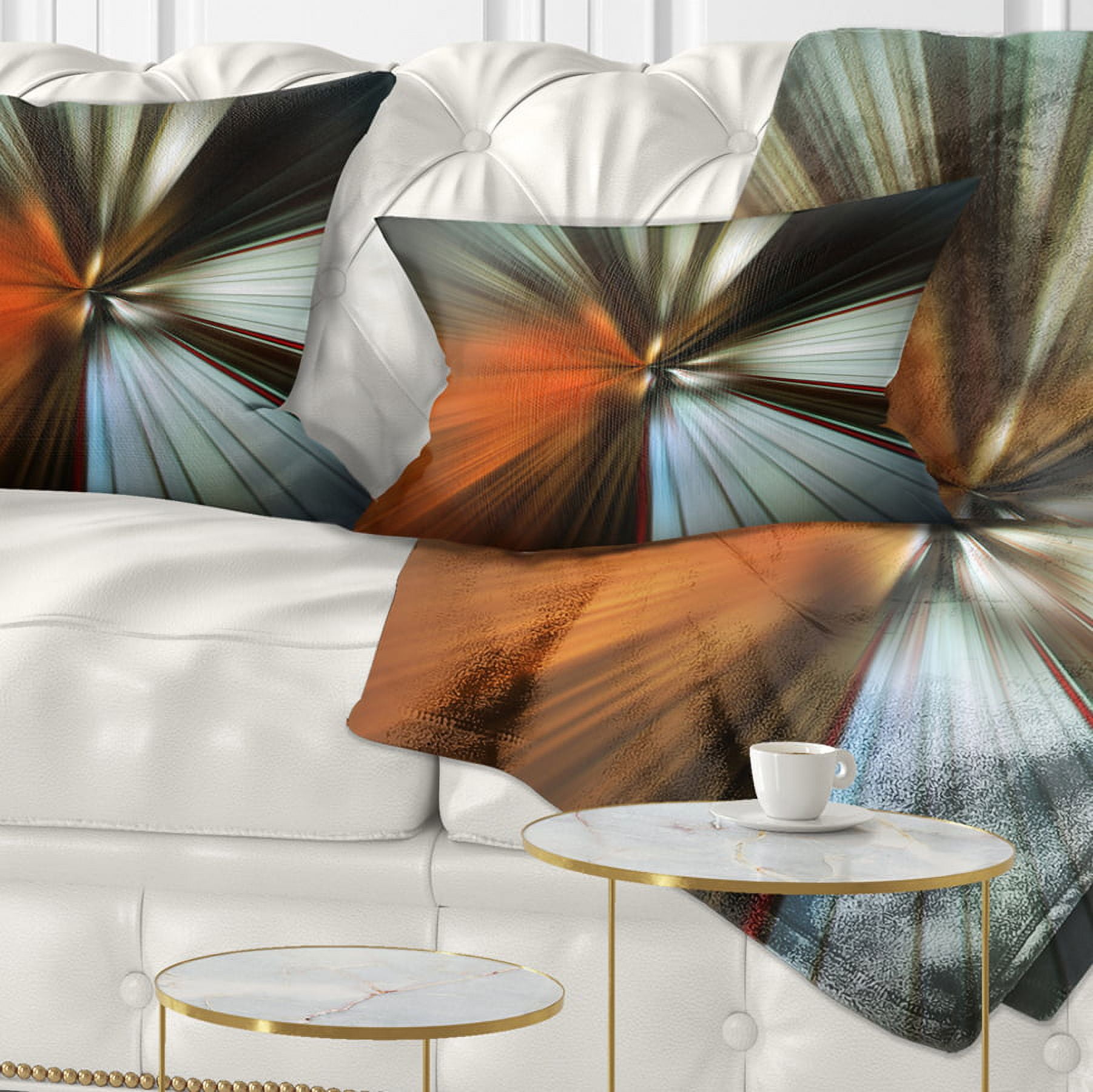 Designart Brown Focus Color - Abstract Throw Pillow - 12x20