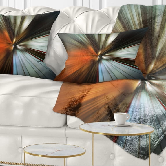 Designart Brown Focus Color - Abstract Throw Pillow - 12x20