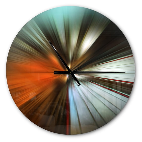 Designart 'Brown Focus Color' Metal Wall Clock