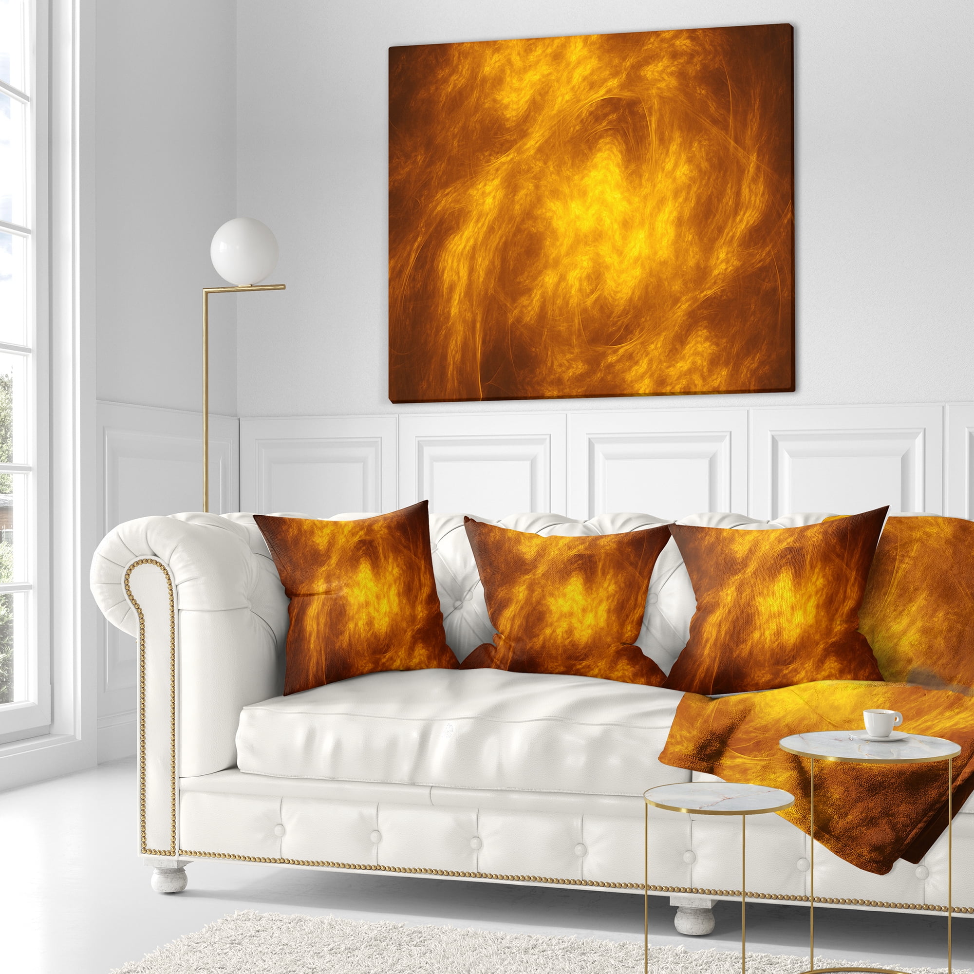 Designart Brown Fractal Abstract Pattern - Abstract Throw Pillow - 16x16