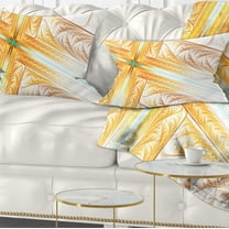 Designart Brown Fractal Cross Design - Abstract Throw Pillow - 12x20