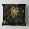 thumbnail image 1 of Designart Brown Fractal Flower with Silver stars - Floral Throw Pillow - 18x18, 1 of 4