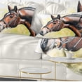 thumbnail image 1 of Designart Brown Horse Portrait Painting - Abstract Throw Pillow - 12x20, 1 of 5
