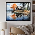 thumbnail image 1 of Designart "Brown Lakehouse Reflections Of silence IV" Lake House Cottage Floater Framed Canvas Print, 1 of 7
