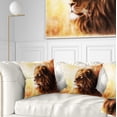 thumbnail image 1 of Designart Brown Lion Fractal - Animal Throw Pillow - 16x16, 1 of 5