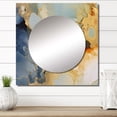 thumbnail image 1 of Designart "Brown Luxury Abstract Fluid Art I" Abstract Liquid ink Square Mirror Wall Decor Modern - Large Gold Square Bathroom Mirror - Square Printed Wall Mirror Art, 1 of 5