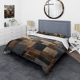 thumbnail image 1 of Designart "Brown Mosaic Tile Charm" Abstract Tile Bedding Covert Set - Abstract Brown Modern Bed Set With 2 Shams, 1 of 5