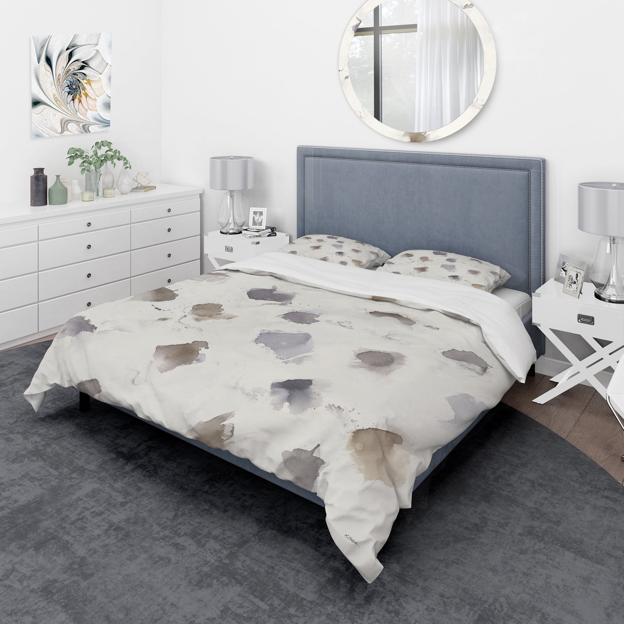 Designart 'Brown Nougat' Geometric Duvet Cover Set
