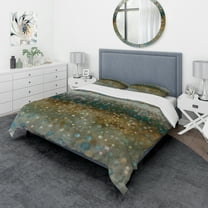 Designart 'Brown Rain' Geometric Duvet Cover Set