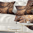 thumbnail image 1 of Designart Brown Symmetrical Fractal Flower - Abstract Throw Pillow - 12x20, 1 of 5
