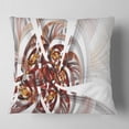 thumbnail image 1 of Designart Brown Symmetrical Fractal Flower - Floral Throw Pillow - 16x16, 1 of 4