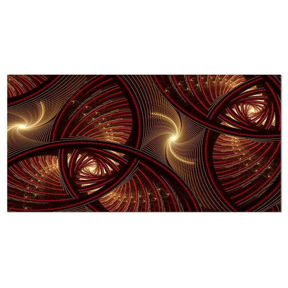 Designart 'Brown Symmetrical Fractal Pattern ' Floral Canvas Art Print