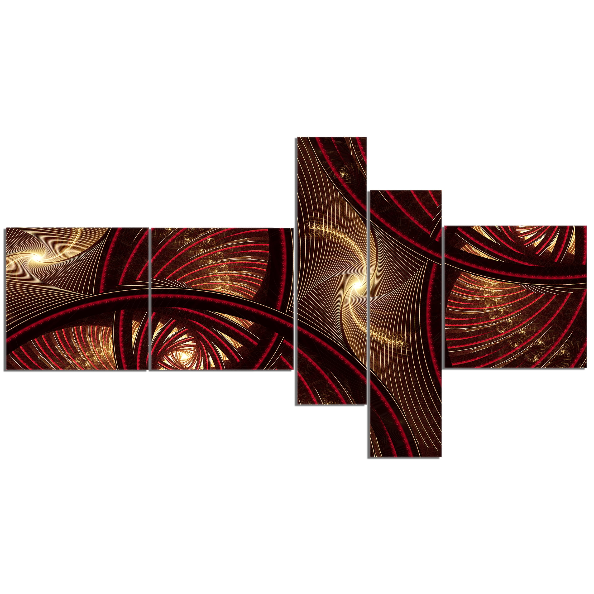 Designart 'Brown Symmetrical Fractal Pattern ' Floral Canvas Art Print