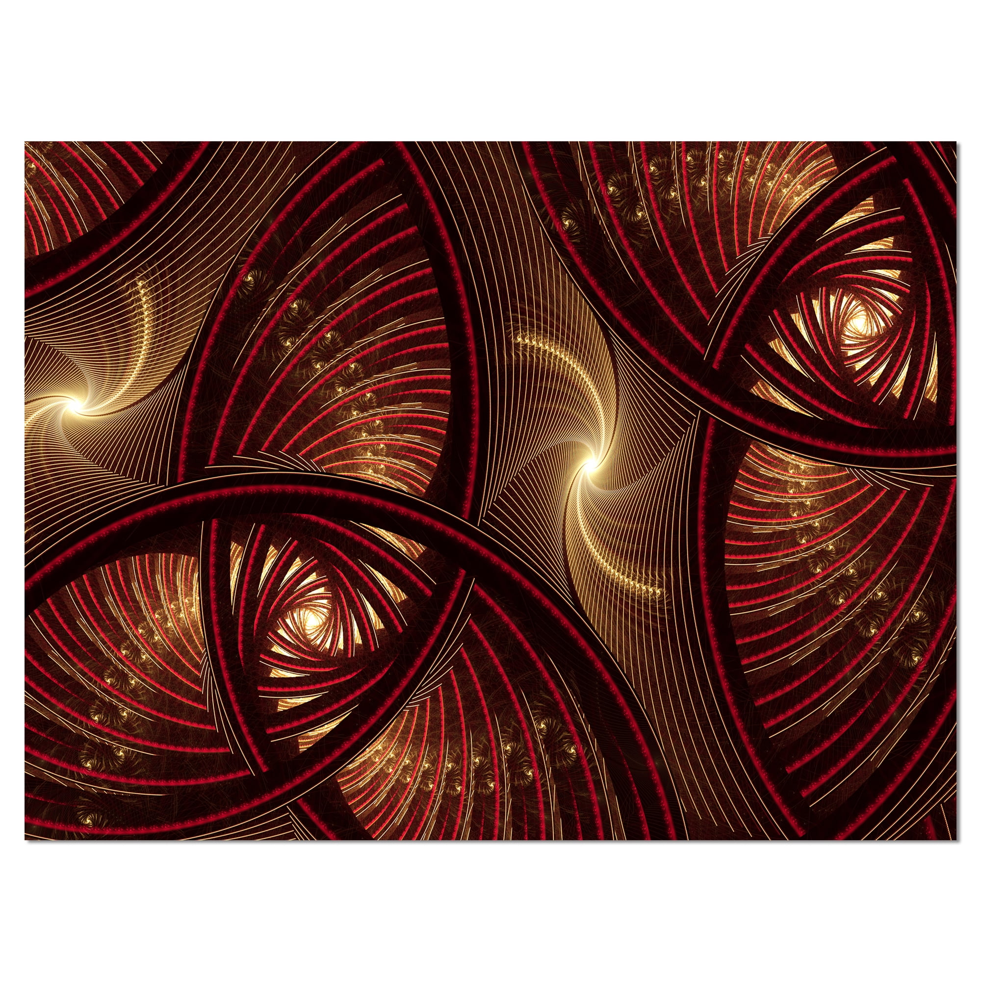 Designart 'Brown Symmetrical Fractal Pattern ' Floral Canvas Art Print