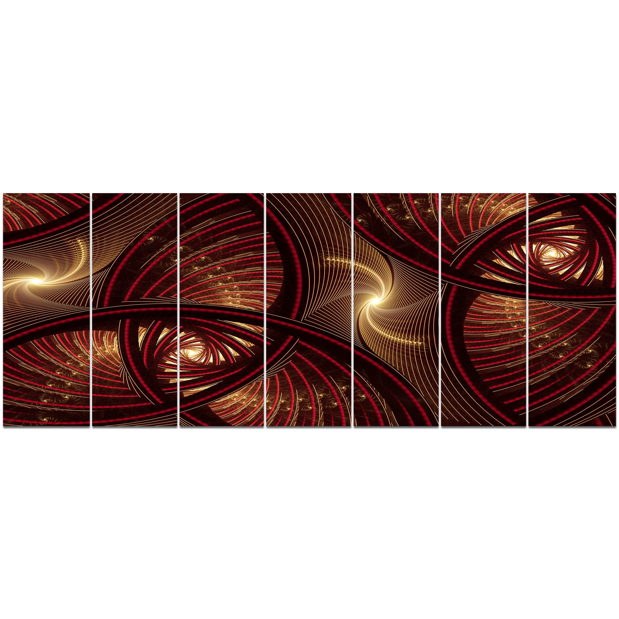 Designart 'Brown Symmetrical Fractal Pattern ' Floral Canvas Art Print