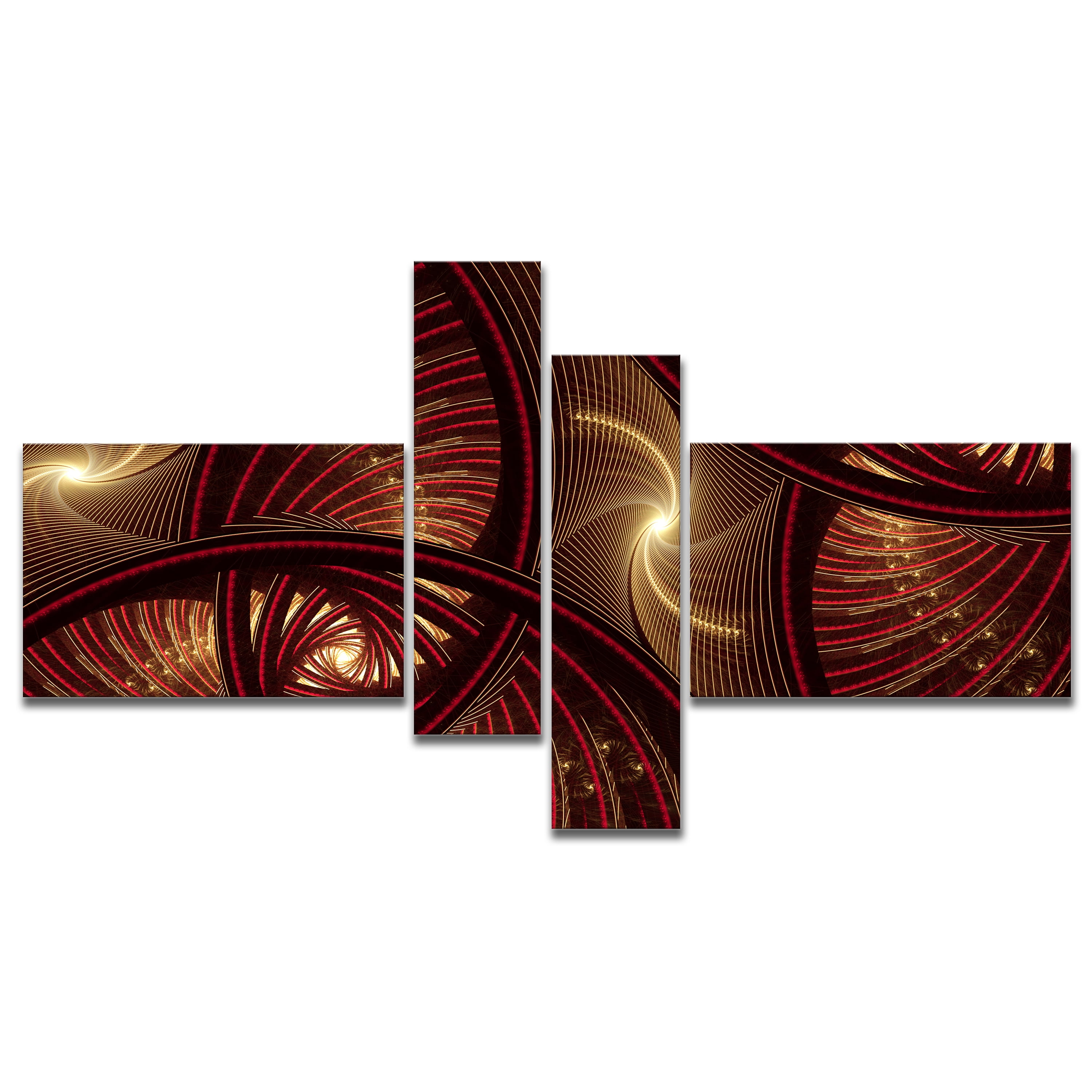 Designart 'Brown Symmetrical Fractal Pattern ' Floral Canvas Art Print