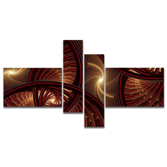 Designart 'Brown Symmetrical Fractal Pattern ' Floral Canvas Art Print