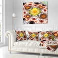 thumbnail image 1 of Designart Brown Wavy Curves and Circles - Abstract Throw Pillow - 18x18, 1 of 1