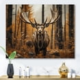thumbnail image 1 of Designart "Brown Yellow Moose Earthly quintessence" Animals Wall Art Print, 1 of 5