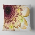 thumbnail image 1 of Designart Brown Yellow Typical Flower Fractal - Floral Throw Pillow - 16x16, 1 of 4