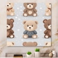 thumbnail image 1 of Designart "Brown and Grey Teddy Bear Nursery" Animals Wall Art - Modern Brown Bear Bedroom Canvas Wall Art, 1 of 6