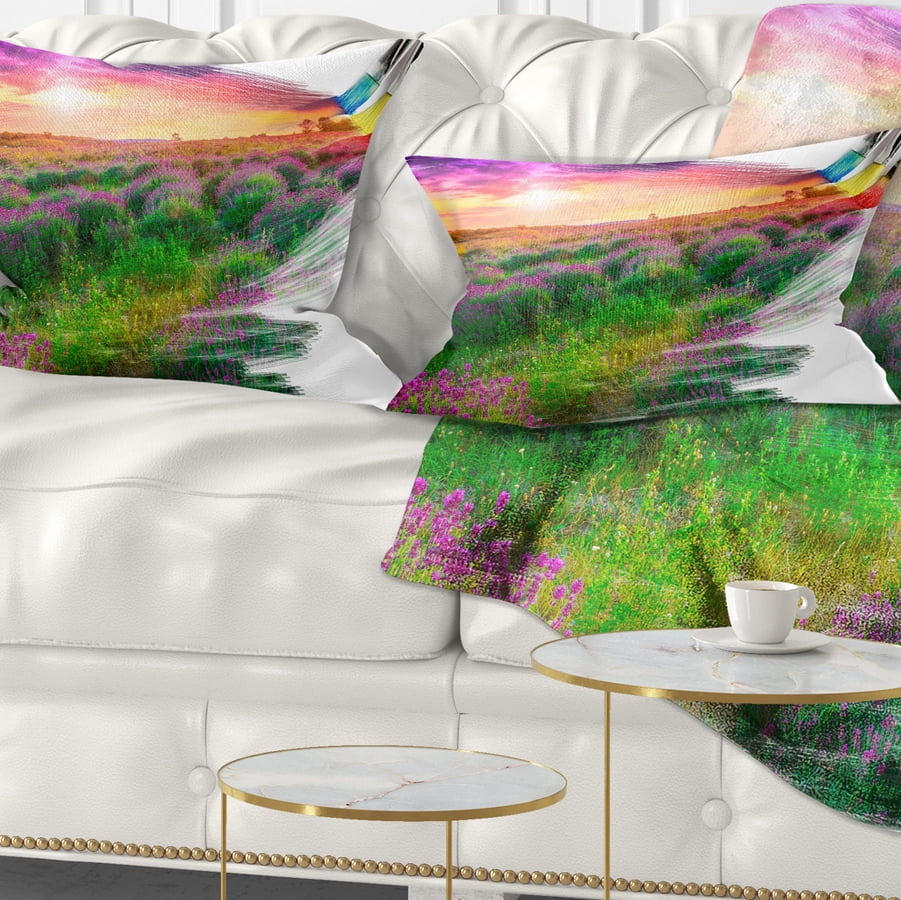 Designart Brushes Painting the Nature - Landscape Printed Throw Pillow - 12x20
