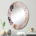thumbnail image 1 of Designart "Brushstrokes of the Soul in Purple and Gold I" Abstract Round Wall Mirror - Modern Oval Printed Decorative Oversized Mirror - Multiple Color Options, 1 of 4