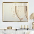 thumbnail image 1 of Designart "Bubbling Champagne Brilliance In Glass" Champagne Floater Framed Canvas Prints, 1 of 5
