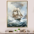 thumbnail image 1 of Designart "Buccaneer Ship In Stormy Seas" Storms Floater Framed Canvas Prints, 1 of 5