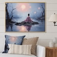 thumbnail image 1 of Designart "Buddhist Serenity Grey Buddhism" Spiritual Floater Framed Wall Decor, 1 of 7