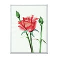 thumbnail image 1 of Designart 'Buds With Red Rose' Traditional Framed Canvas Wall Art Print, 1 of 1